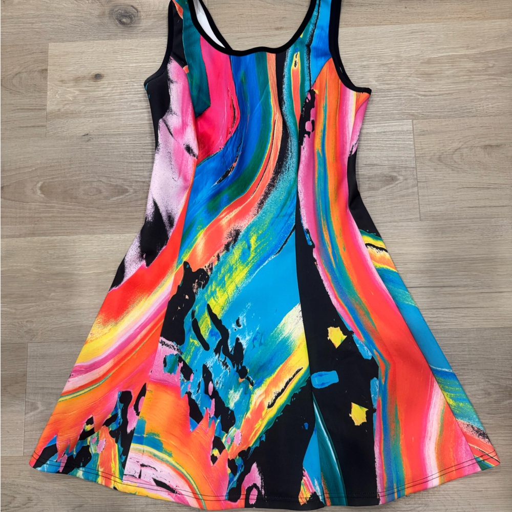 Colorful Abstract Sleeveless Dress